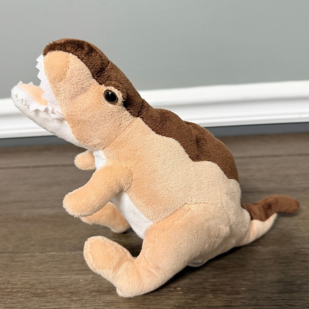 Passionfruit Tan Brown T-Rex Dinosaur Plush Stuffed Animal Toy 8 Inch